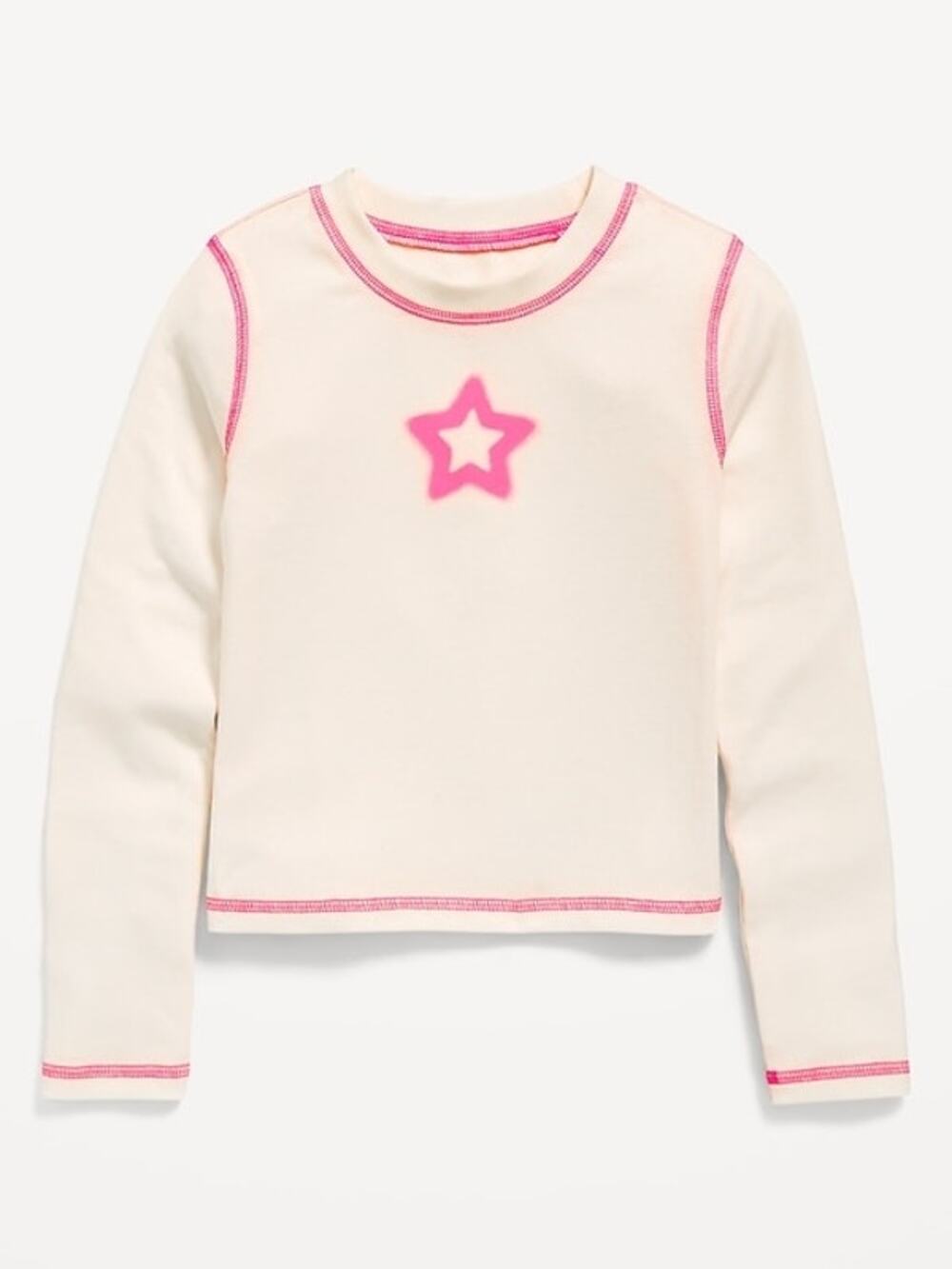 Old Navy Girls' Long-Sleeve Ribbed Graphic Tee